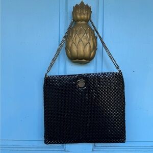 Vintage Metal Mesh Shoulder Bag Double Chain Strap